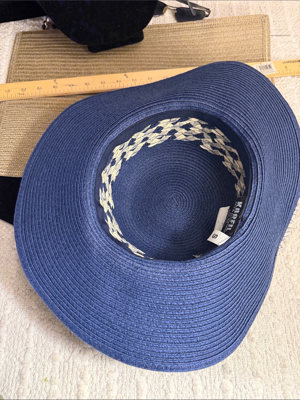 Karfil Women's Navy Blue Wide Brim Sun Hat Size Small Beach Resort Vacation - Picture 4 of 9
